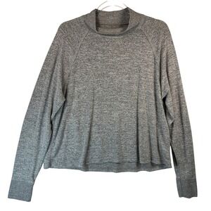 Abercrombie & Fitch‎ Mock Neck Pullover Heather Gray Long Sleeve Top L
